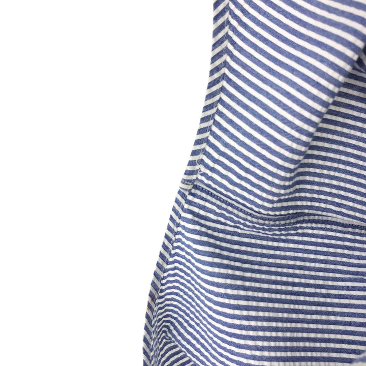 Ralph Lauren CLASSIC FIT Classic Fit Seersucker Short Sleeve Button Down Striped Shirt Men's L cotton blue type Vintage Second Hand