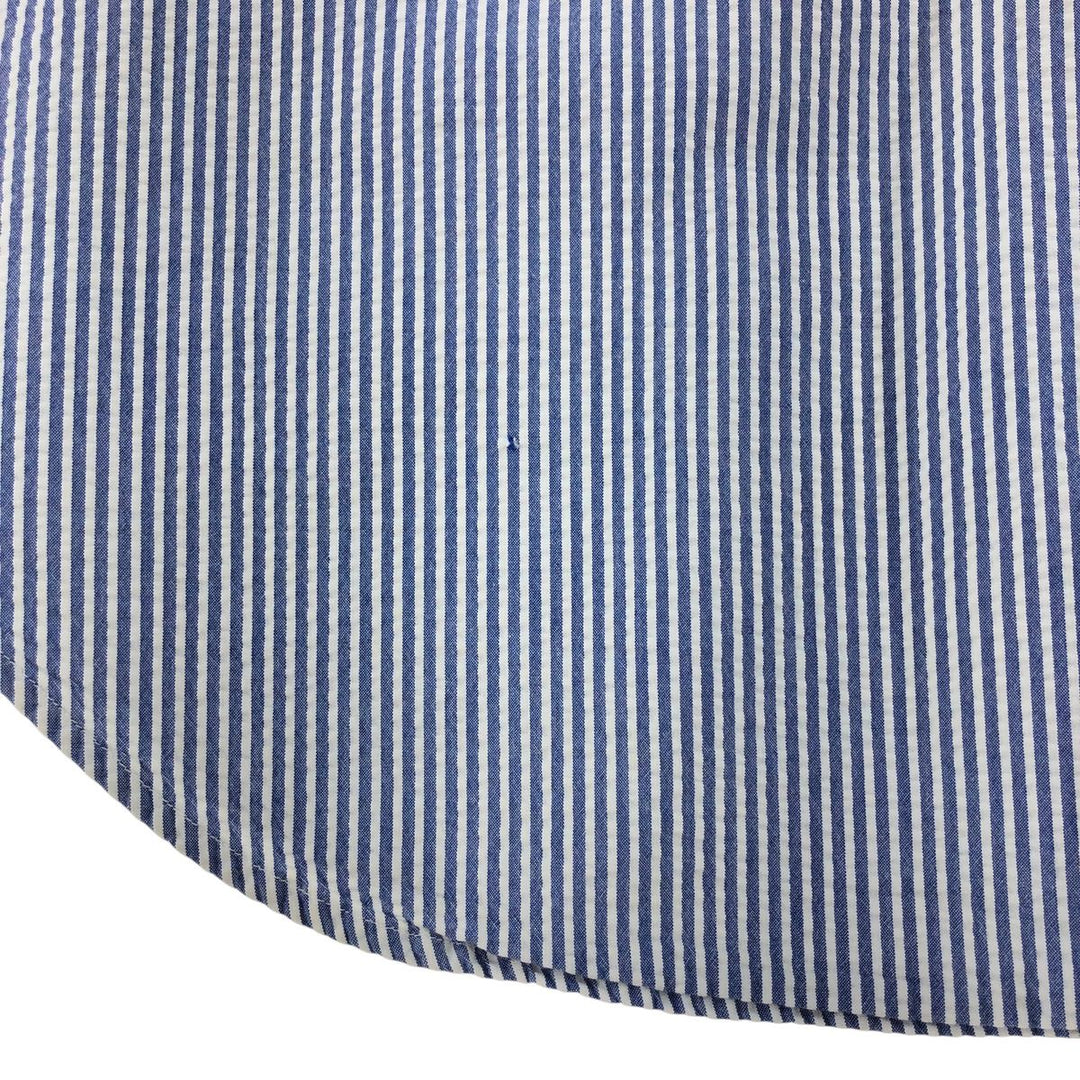 Ralph Lauren CLASSIC FIT Classic Fit Seersucker Short Sleeve Button Down Striped Shirt Men's L cotton blue type Vintage Second Hand