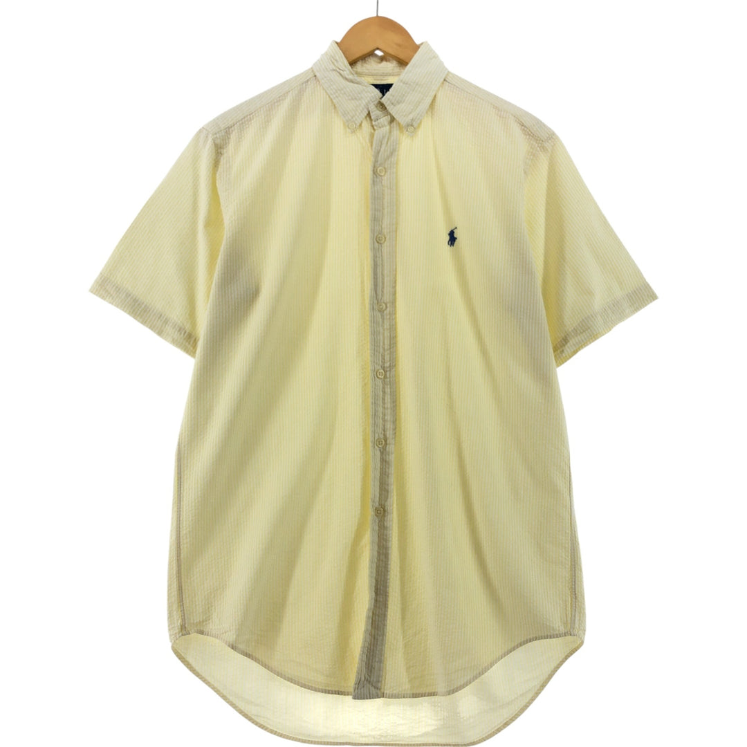 Ralph Lauren CLASSIC FIT Classic Fit Seersucker Short Sleeve Button Down Striped Shirt Men's S cotton white type Vintage Second Hand
