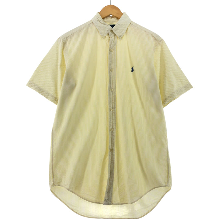 Ralph Lauren CLASSIC FIT Classic Fit Seersucker Short Sleeve Button Down Striped Shirt Men's S cotton white type Vintage Second Hand