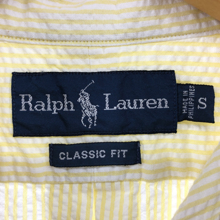 Ralph Lauren CLASSIC FIT Classic Fit Seersucker Short Sleeve Button Down Striped Shirt Men's S cotton white type Vintage Second Hand