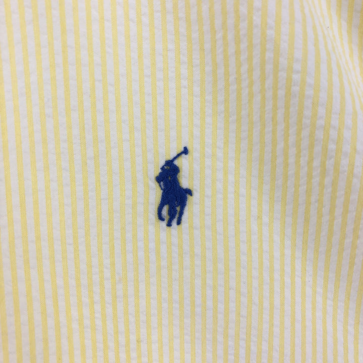 Ralph Lauren CLASSIC FIT Classic Fit Seersucker Short Sleeve Button Down Striped Shirt Men's S cotton white type Vintage Second Hand