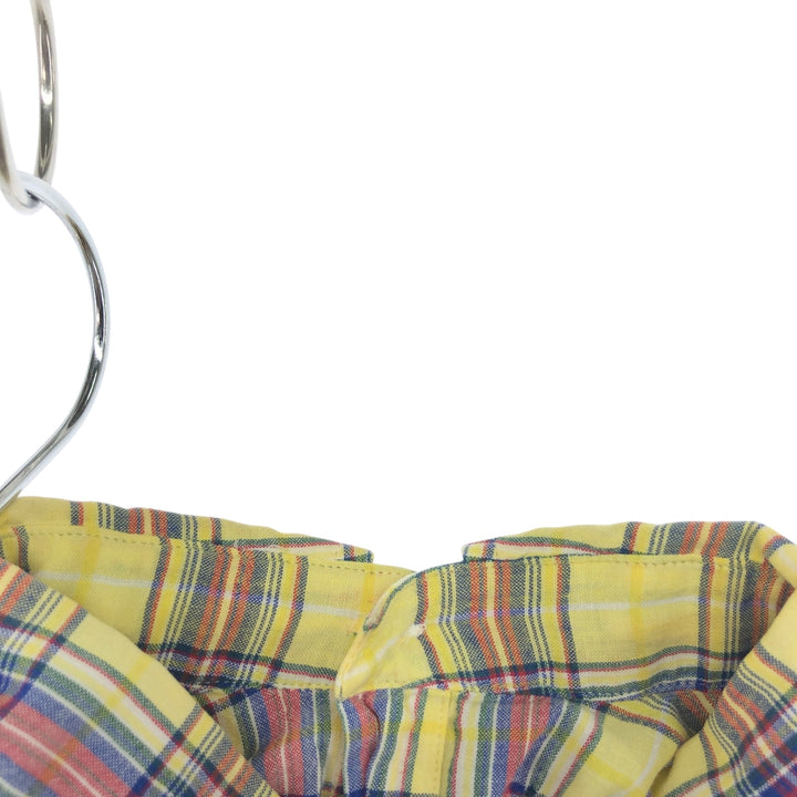 Ralph Lauren BLAKE short sleeve button down check shirt, men's size L cotton lemon yellow Vintage Second Hand