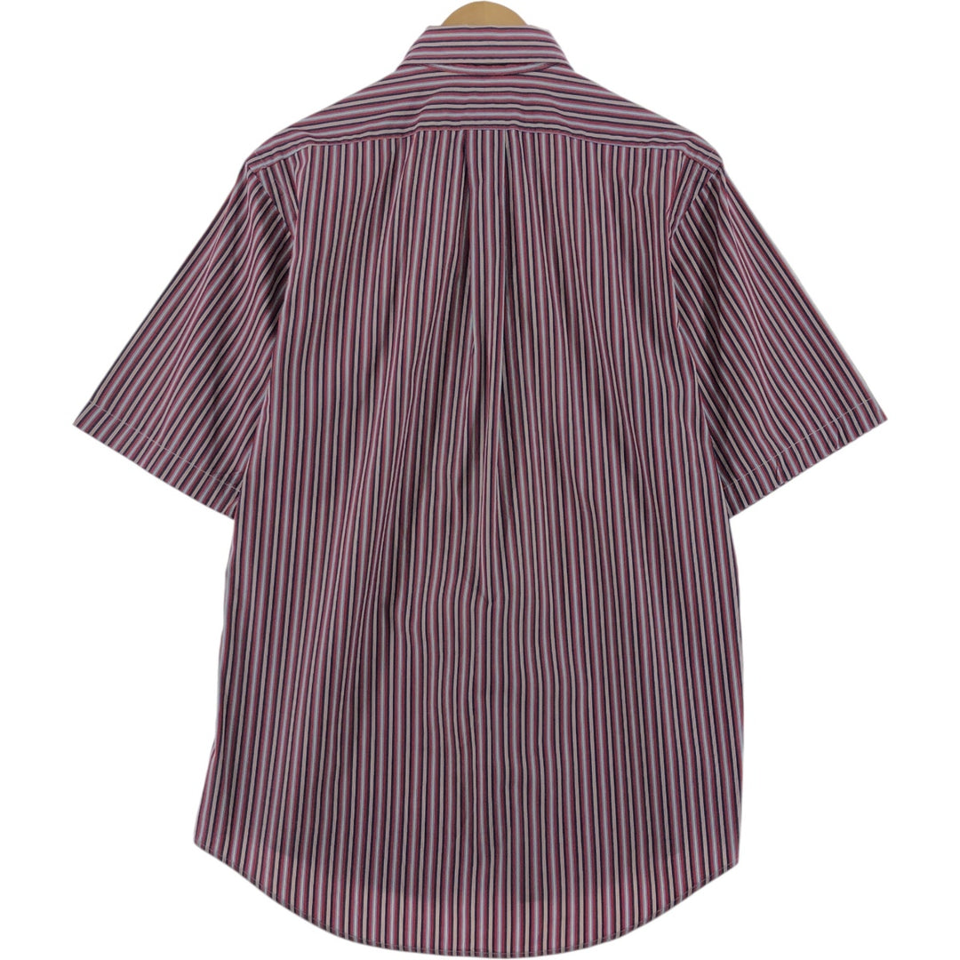 Ralph Lauren CUSTOM FIT short sleeve button down striped shirt men's size M cotton red type Vintage Second Hand