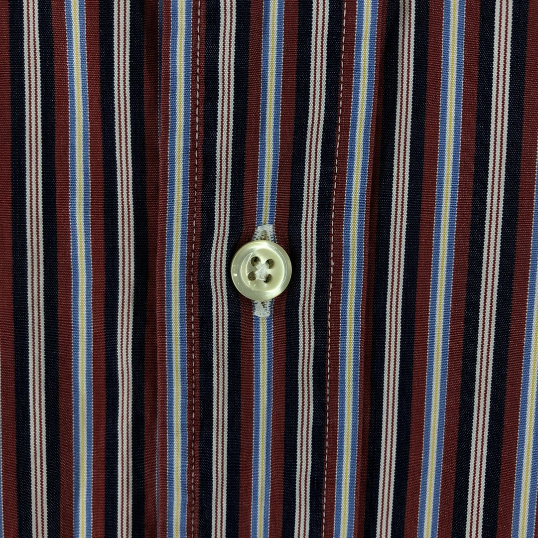 Ralph Lauren CUSTOM FIT short sleeve button down striped shirt men's size M cotton red type Vintage Second Hand
