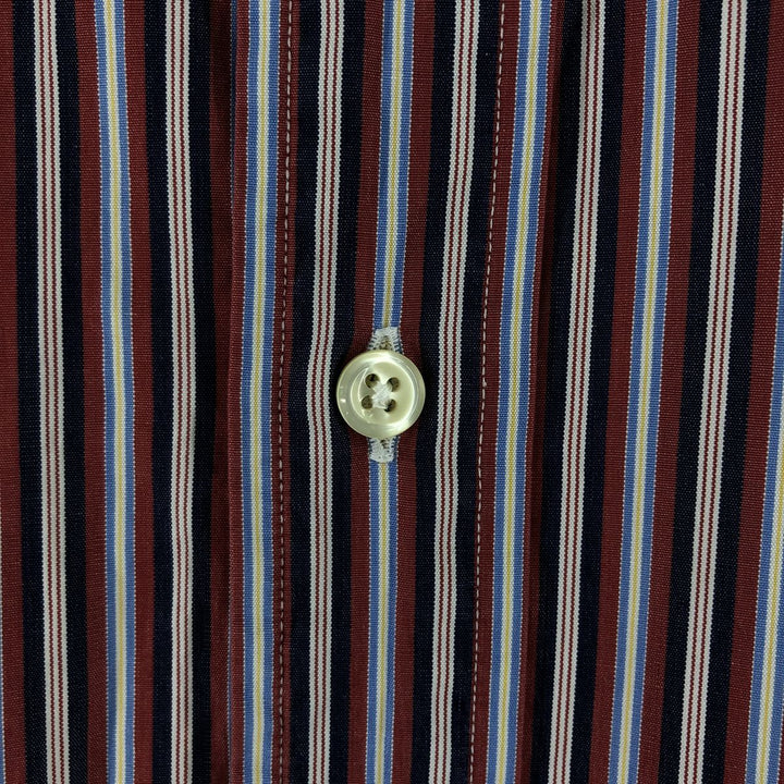 Ralph Lauren CUSTOM FIT short sleeve button down striped shirt men's size M cotton red type Vintage Second Hand