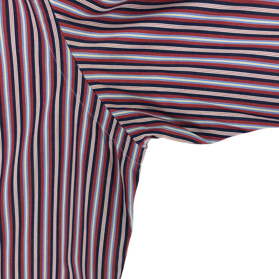Ralph Lauren CUSTOM FIT short sleeve button down striped shirt men's size M cotton red type Vintage Second Hand