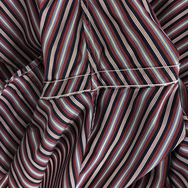 Ralph Lauren CUSTOM FIT short sleeve button down striped shirt men's size M cotton red type Vintage Second Hand