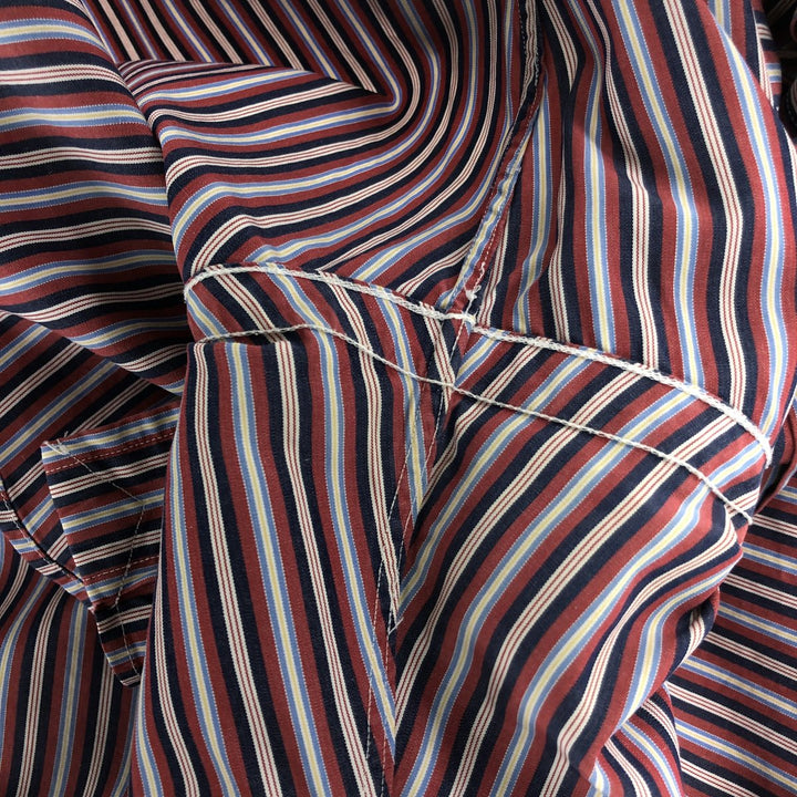 Ralph Lauren CUSTOM FIT short sleeve button down striped shirt men's size M cotton red type Vintage Second Hand