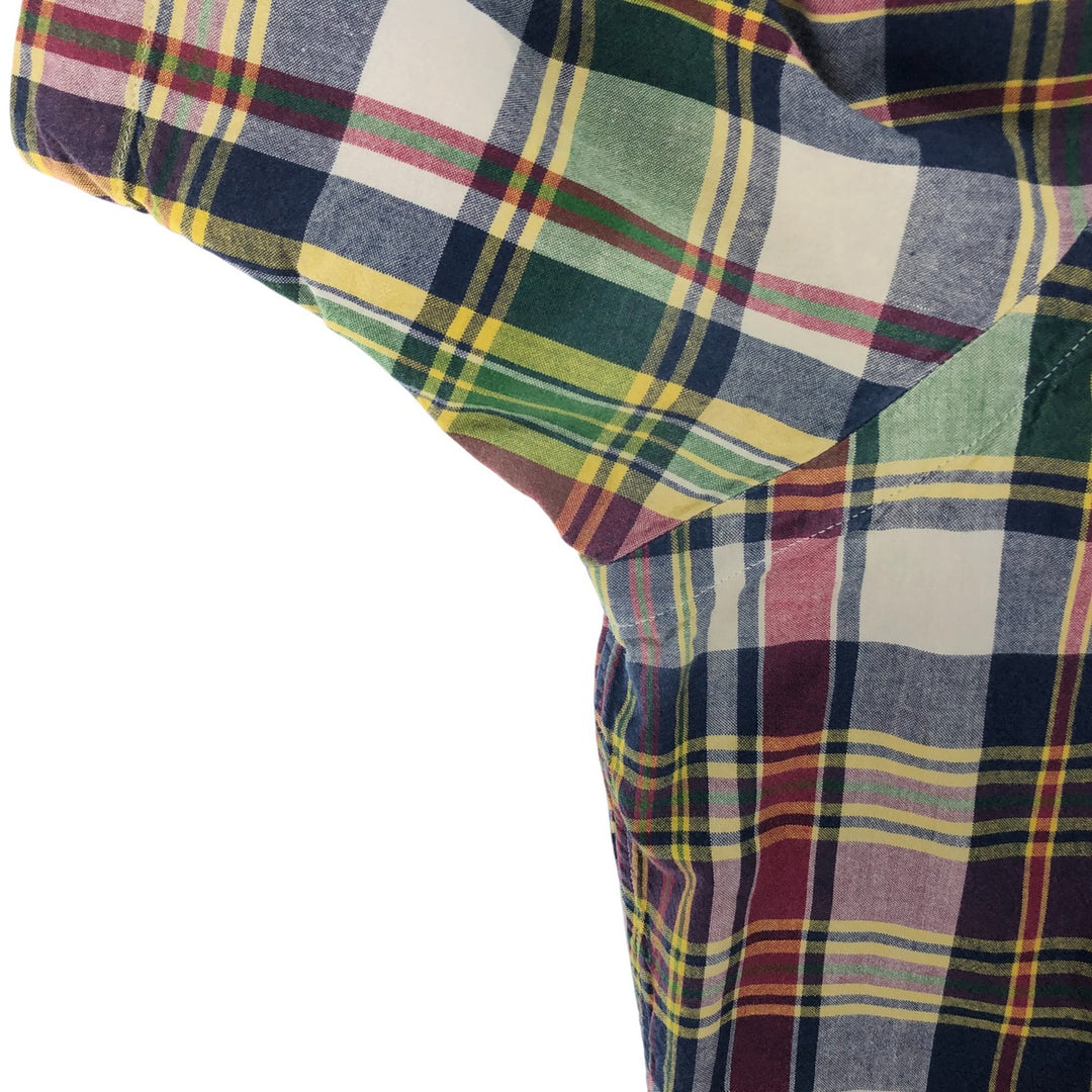 Ralph Lauren Classic Fit short sleeve button down check shirt, men's size L cotton green type Vintage Second Hand