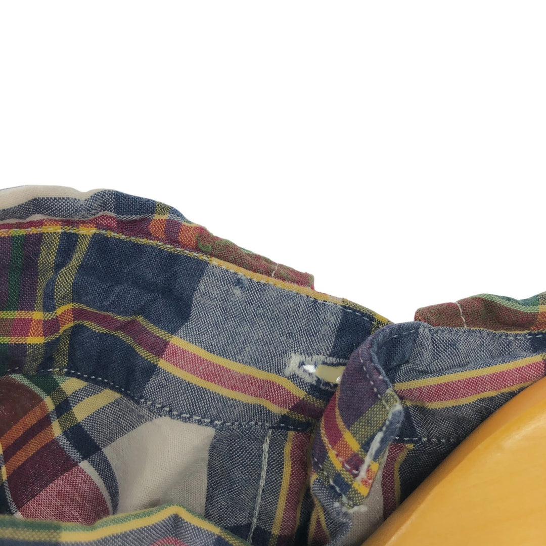 Ralph Lauren Classic Fit short sleeve button down check shirt, men's size L cotton green type Vintage Second Hand
