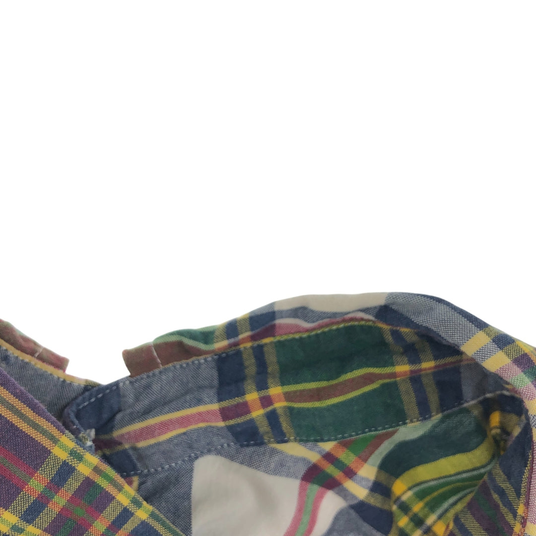 Ralph Lauren Classic Fit short sleeve button down check shirt, men's size L cotton green type Vintage Second Hand