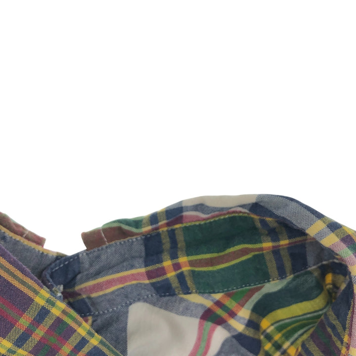 Ralph Lauren Classic Fit short sleeve button down check shirt, men's size L cotton green type Vintage Second Hand