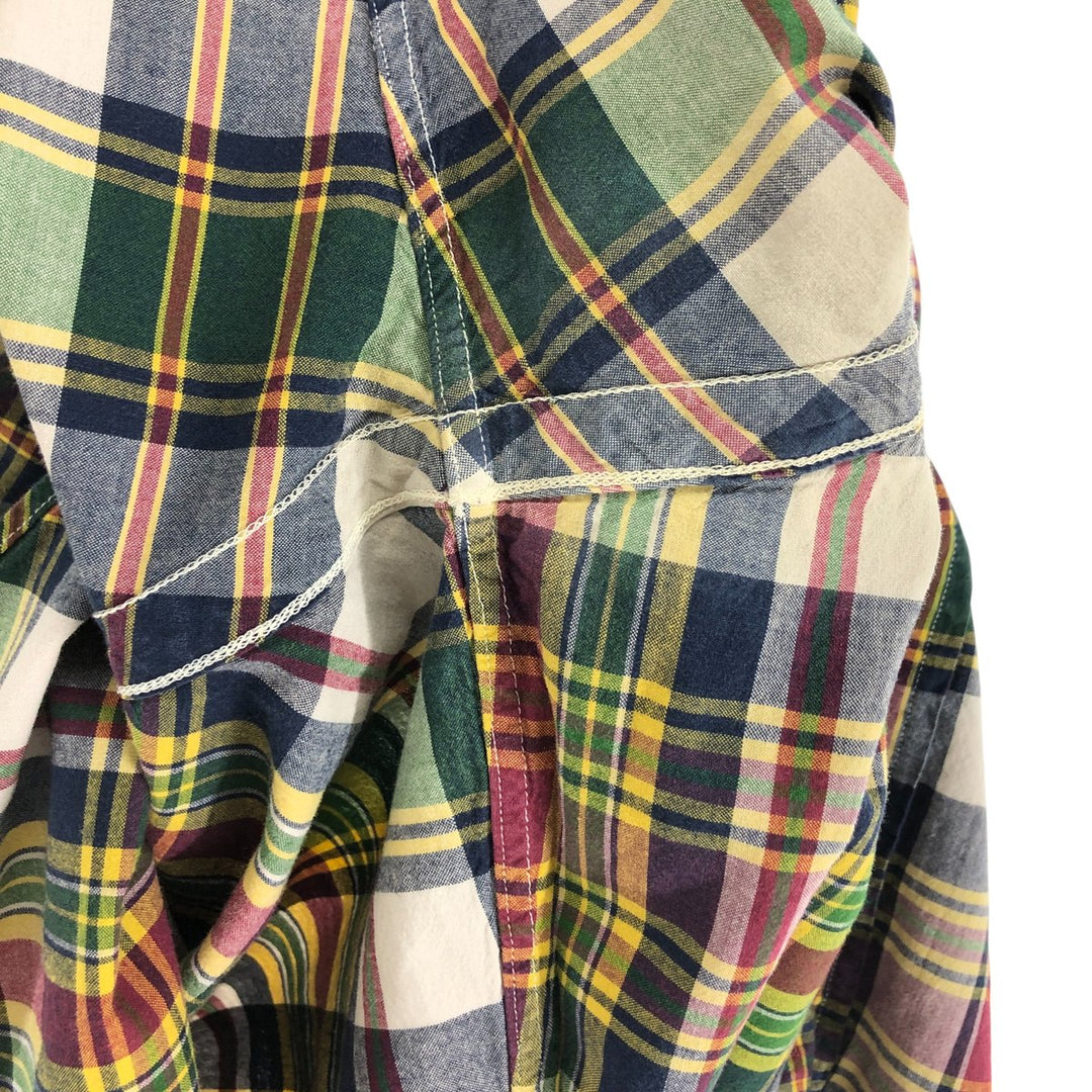 Ralph Lauren Classic Fit short sleeve button down check shirt, men's size L cotton green type Vintage Second Hand