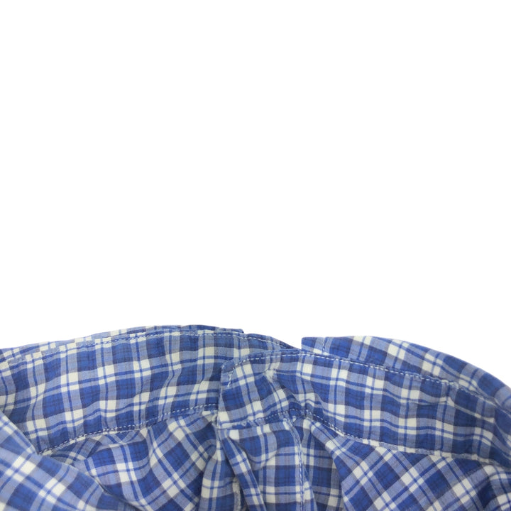 Ralph Lauren CUSTOM FIT short sleeve button down check shirt men's size L cotton blue type Vintage Second Hand