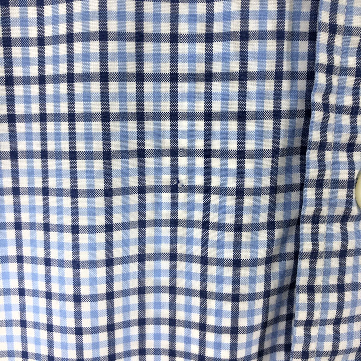 Ralph Lauren Classic Fit Check Pattern Short Sleeve Button Down Shirt Women's XXL cotton Blue type light blue Vintage Second Hand