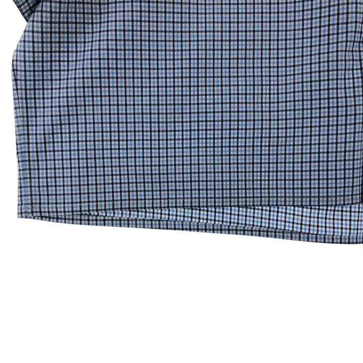 Ralph Lauren Classic Fit Check Pattern Short Sleeve Button Down Shirt Women's XXL cotton Blue type light blue Vintage Second Hand