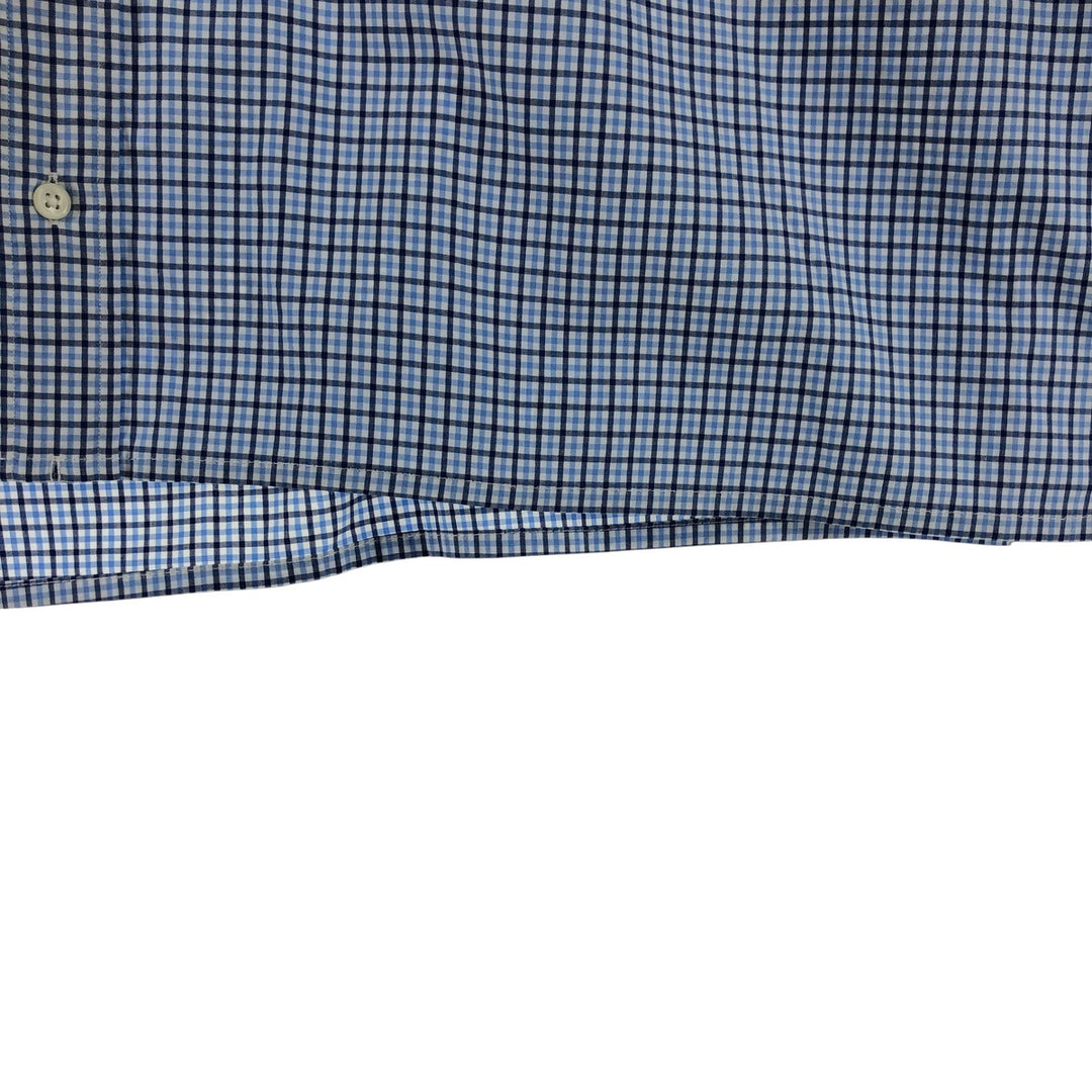 Ralph Lauren Classic Fit Check Pattern Short Sleeve Button Down Shirt Women's XXL cotton Blue type light blue Vintage Second Hand