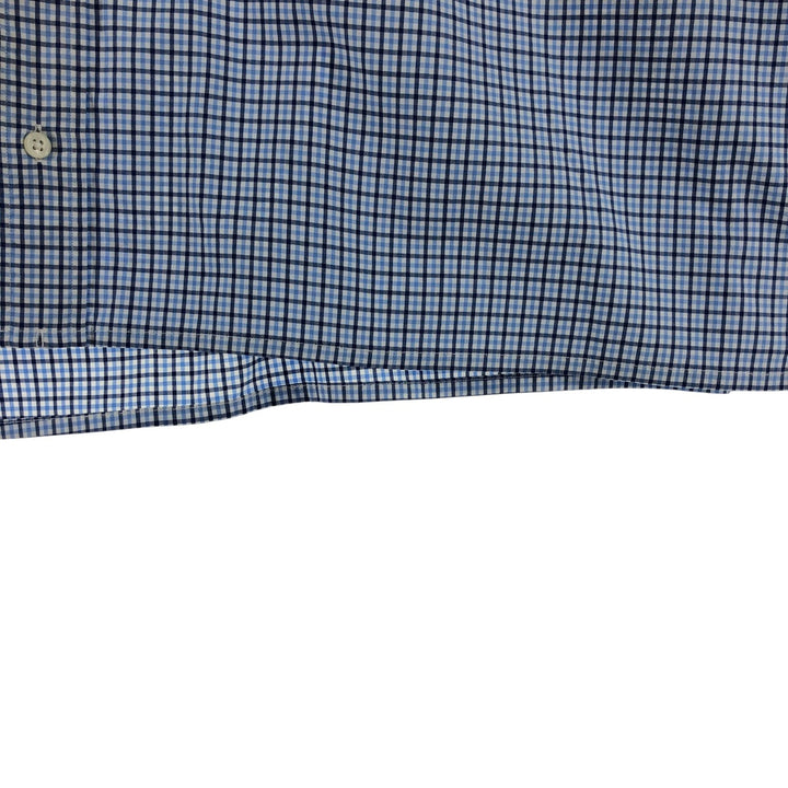 Ralph Lauren Classic Fit Check Pattern Short Sleeve Button Down Shirt Women's XXL cotton Blue type light blue Vintage Second Hand