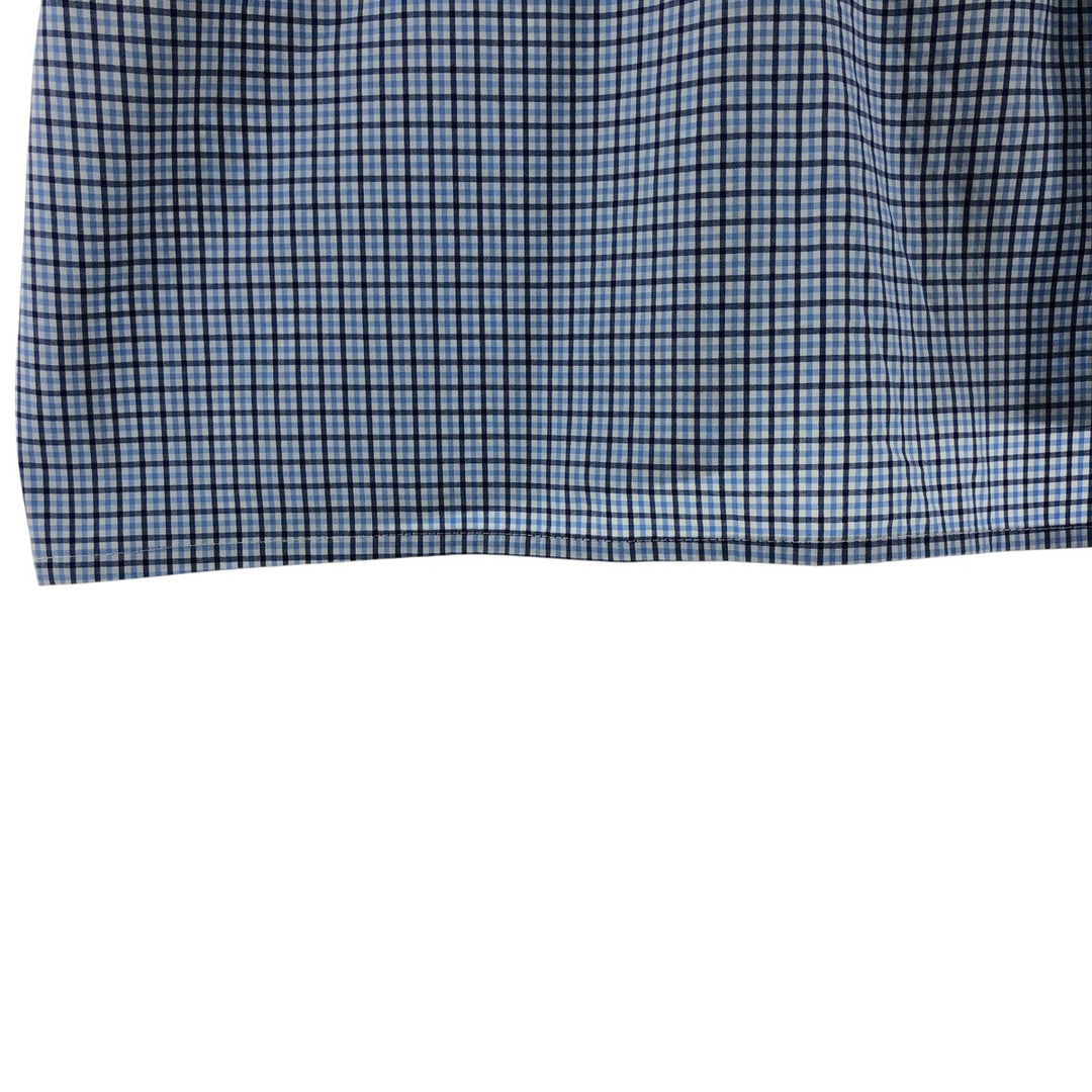 Ralph Lauren Classic Fit Check Pattern Short Sleeve Button Down Shirt Women's XXL cotton Blue type light blue Vintage Second Hand