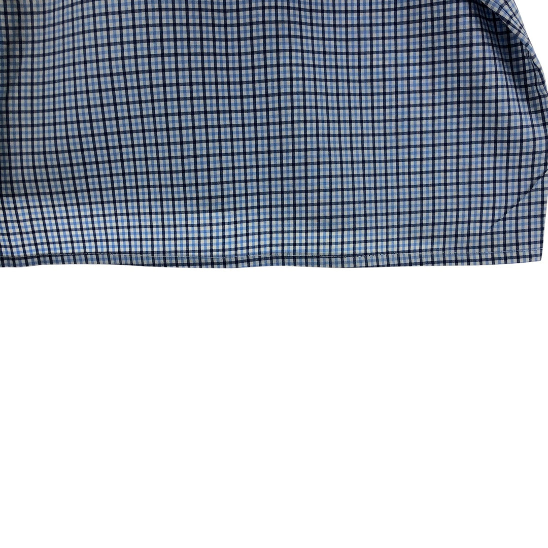 Ralph Lauren Classic Fit Check Pattern Short Sleeve Button Down Shirt Women's XXL cotton Blue type light blue Vintage Second Hand