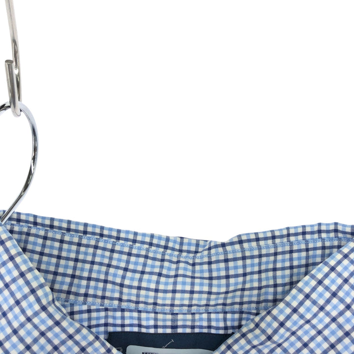 Ralph Lauren Classic Fit Check Pattern Short Sleeve Button Down Shirt Women's XXL cotton Blue type light blue Vintage Second Hand