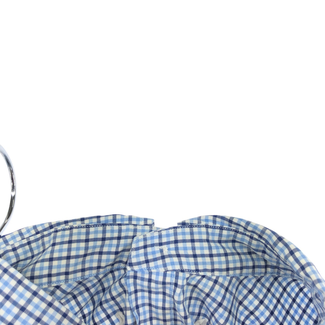 Ralph Lauren Classic Fit Check Pattern Short Sleeve Button Down Shirt Women's XXL cotton Blue type light blue Vintage Second Hand