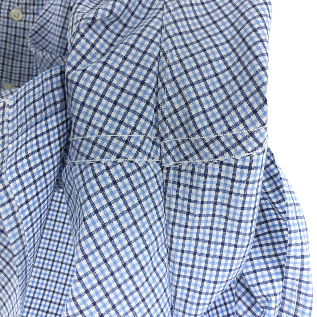 Ralph Lauren Classic Fit Check Pattern Short Sleeve Button Down Shirt Women's XXL cotton Blue type light blue Vintage Second Hand