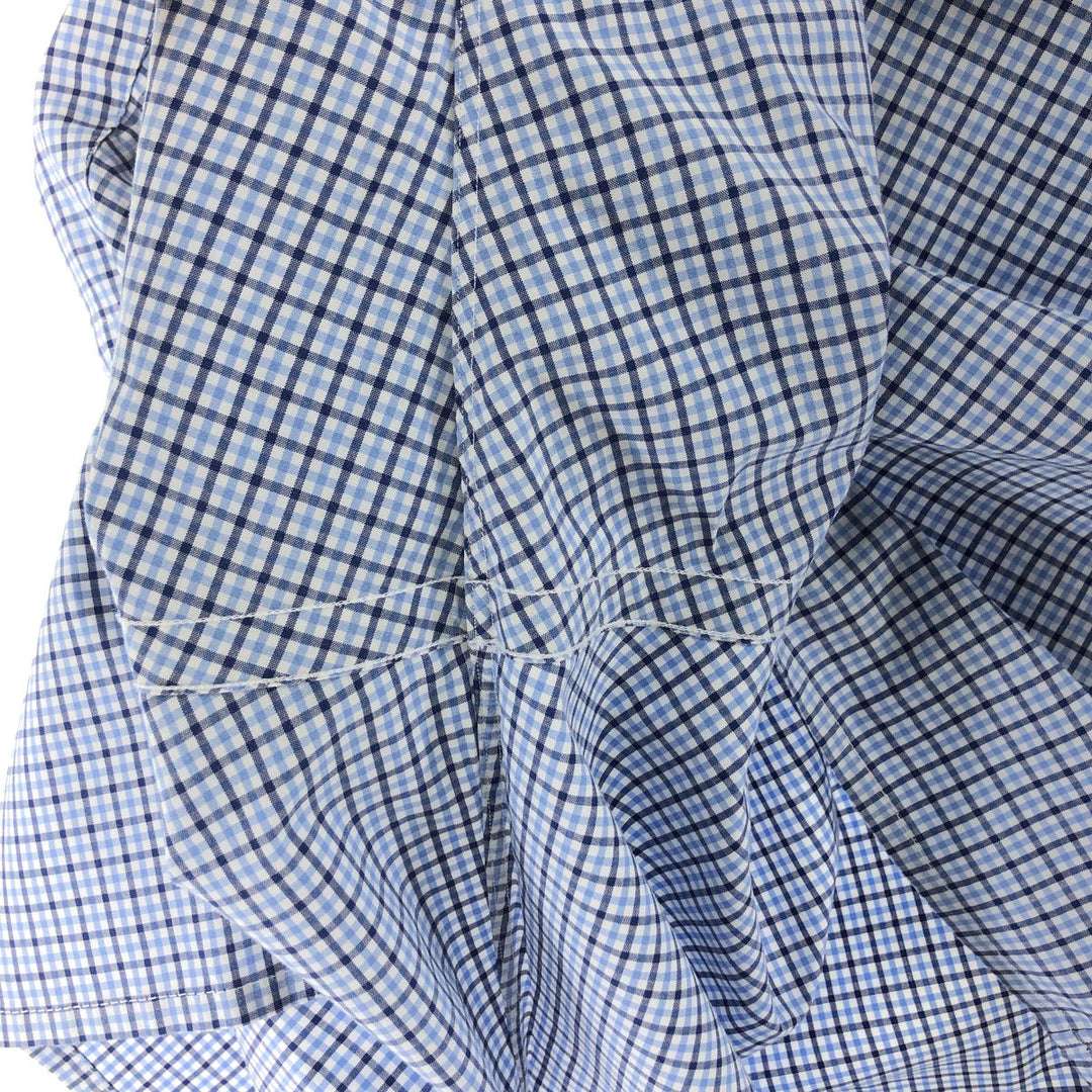 Ralph Lauren Classic Fit Check Pattern Short Sleeve Button Down Shirt Women's XXL cotton Blue type light blue Vintage Second Hand