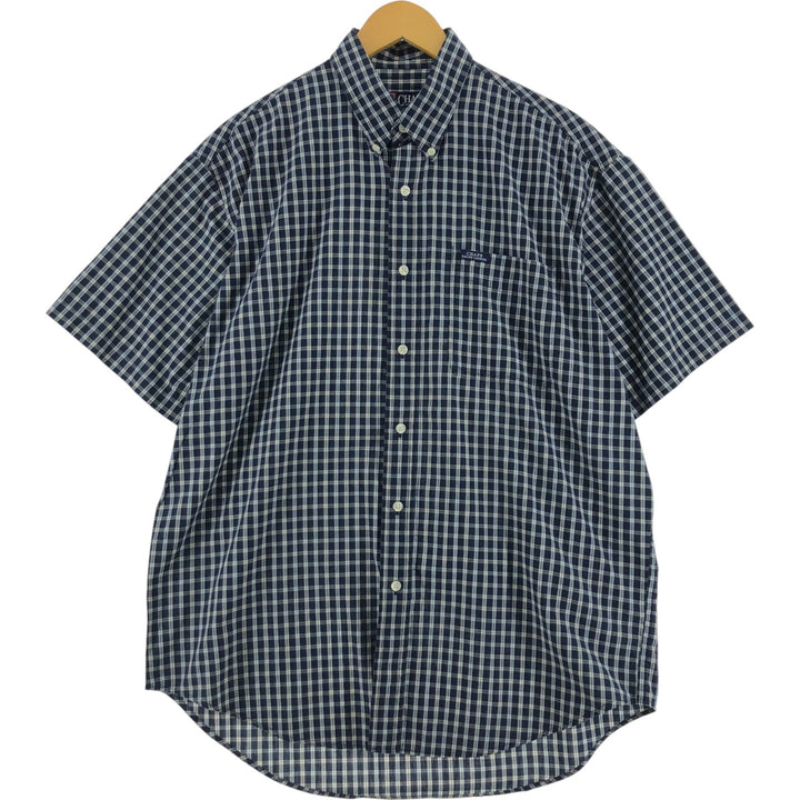 Ralph Lauren CHAPS short sleeve button down check shirt men's size L cotton blue type Vintage Second Hand