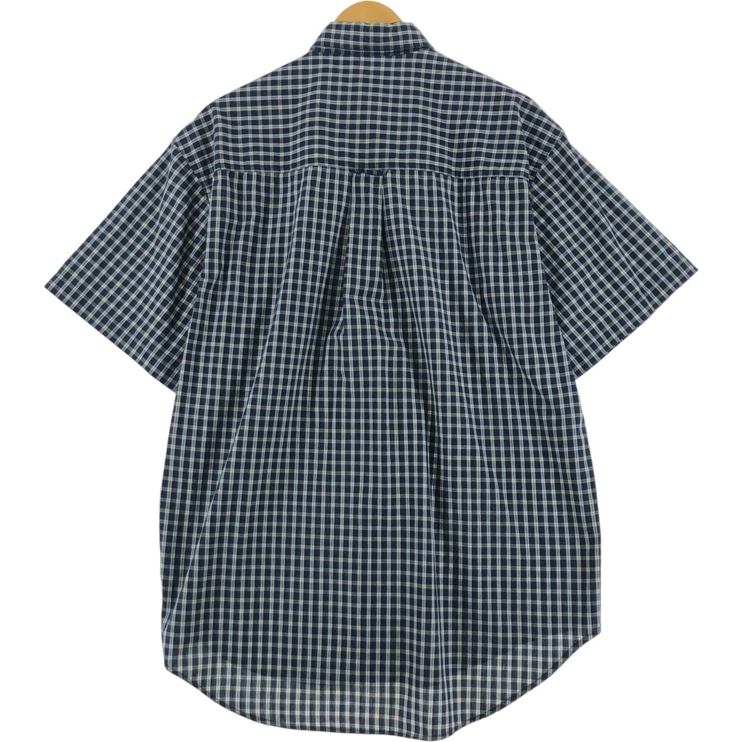 Ralph Lauren CHAPS short sleeve button down check shirt men's size L cotton blue type Vintage Second Hand