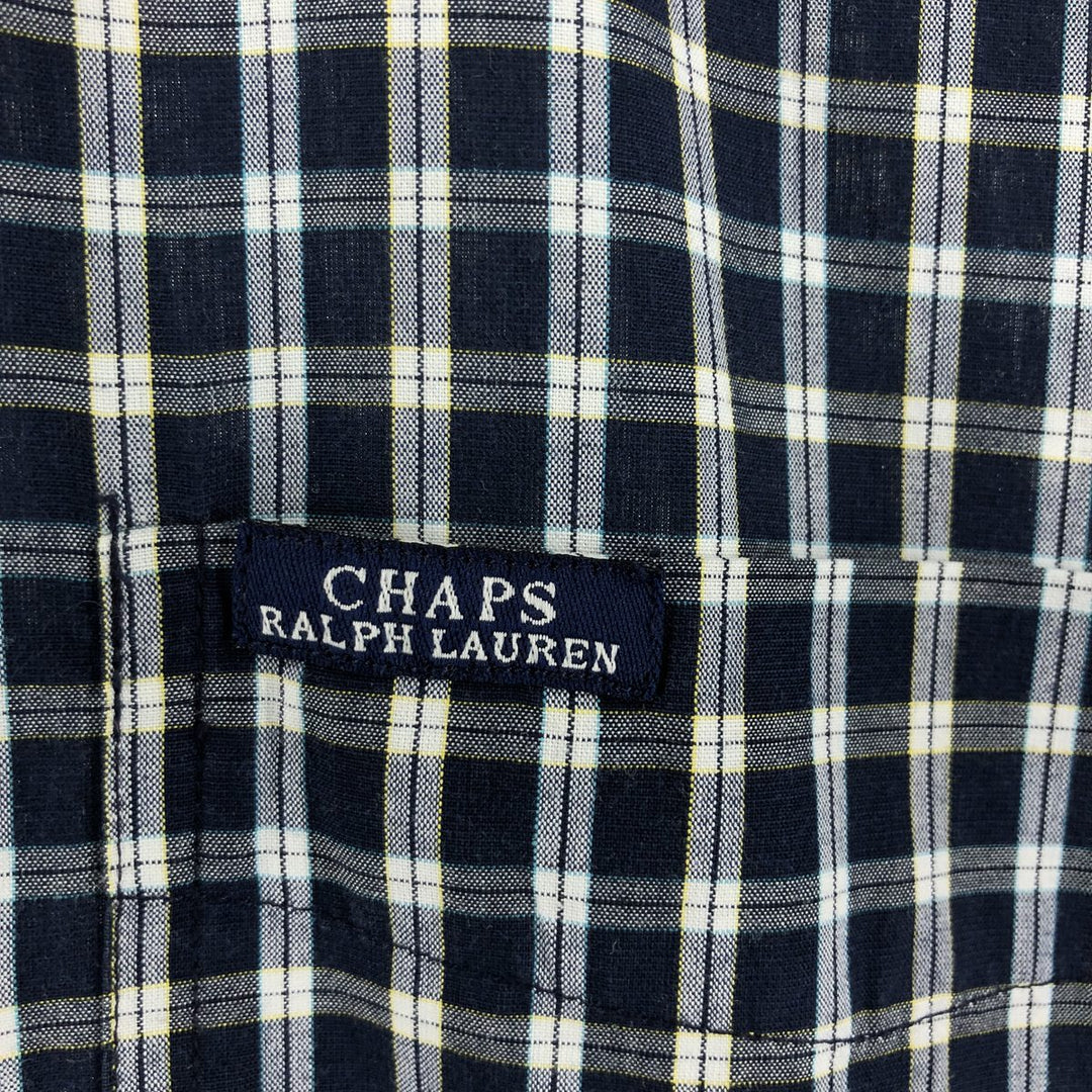 Ralph Lauren CHAPS short sleeve button down check shirt men's size L cotton blue type Vintage Second Hand