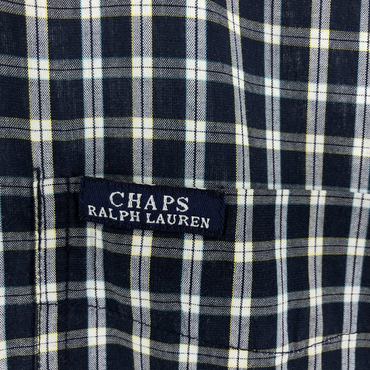 Ralph Lauren CHAPS short sleeve button down check shirt men's size L cotton blue type Vintage Second Hand