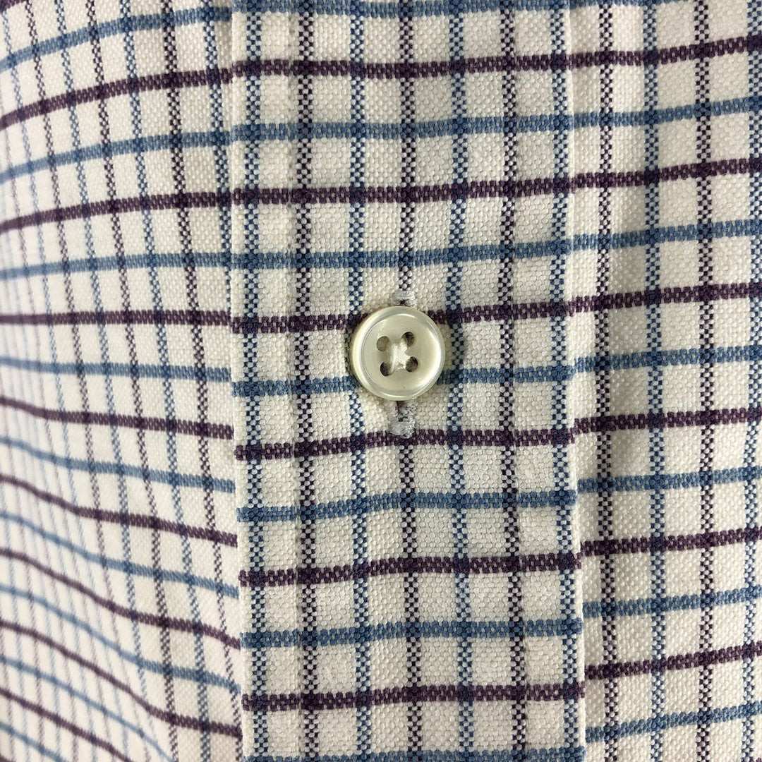 Ralph Lauren CUSTOM FIT long sleeve button down check shirt men's XL size cotton white type Vintage Second Hand