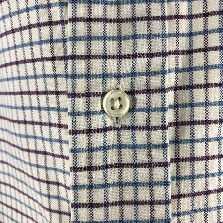 Ralph Lauren CUSTOM FIT long sleeve button down check shirt men's XL size cotton white type Vintage Second Hand