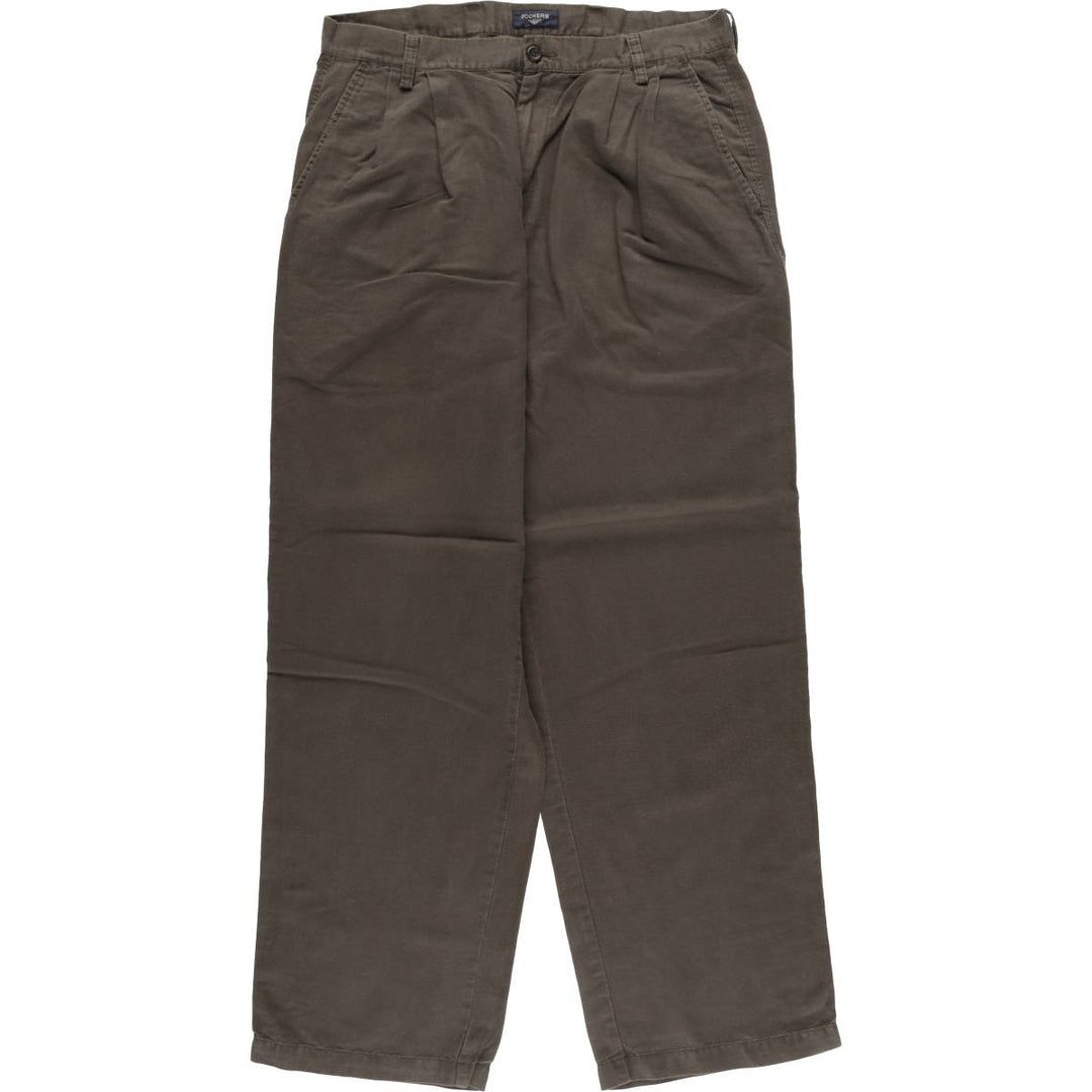 00'S Dockers Pleated Relaxed Fit Two-pleat Linen Pants Slacks Men's W33 linen brown type Vintage Second Hand