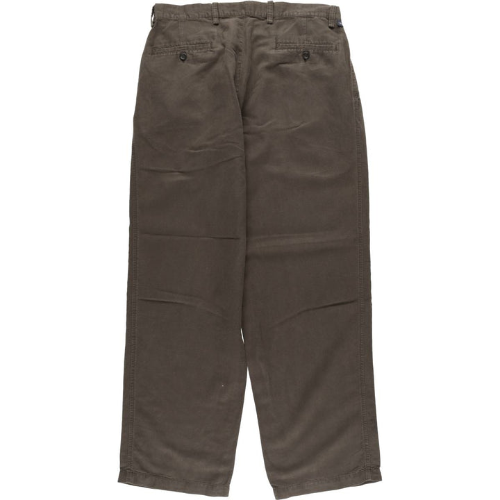 00'S Dockers Pleated Relaxed Fit Two-pleat Linen Pants Slacks Men's W33 linen brown type Vintage Second Hand