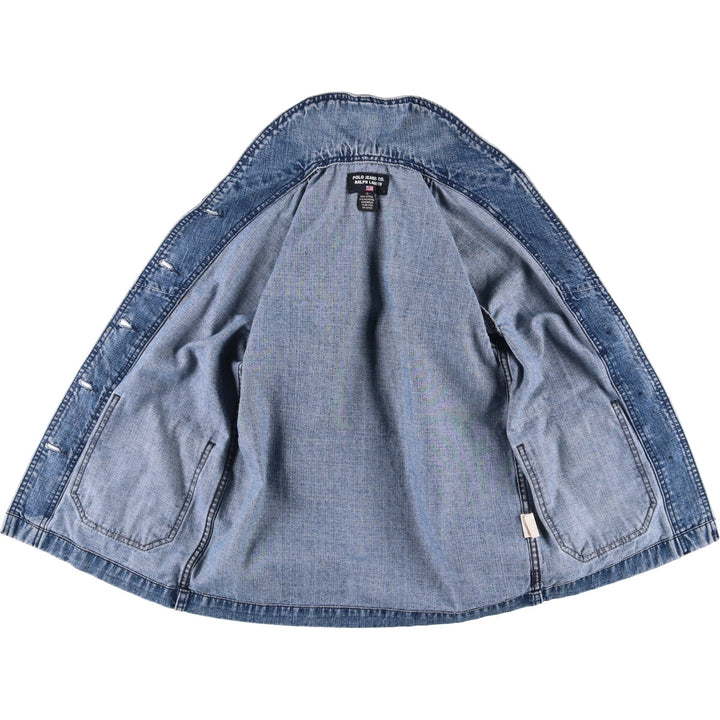 Ralph Lauren POLO JEANS COMPANY shawl collar denim tailored jacket for women, size S cotton blue type Vintage Second Hand
