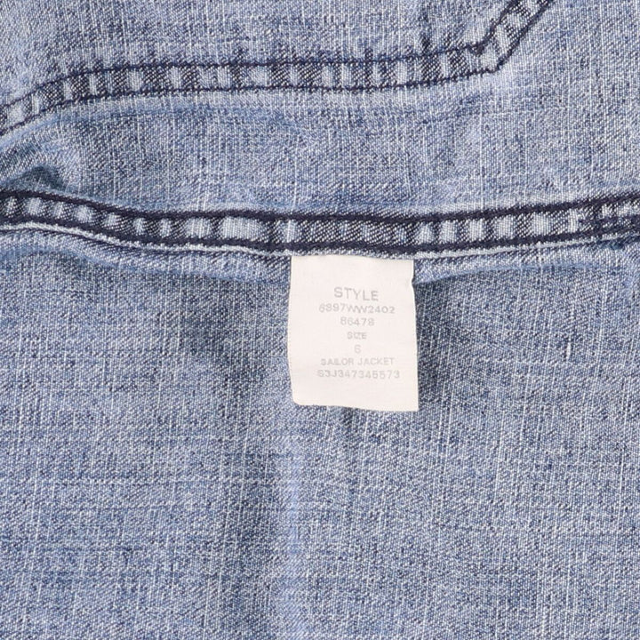 Ralph Lauren POLO JEANS COMPANY shawl collar denim tailored jacket for women, size S cotton blue type Vintage Second Hand