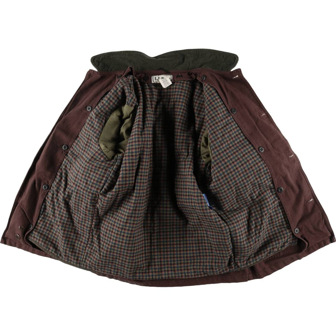 70s~80'S LLBean padded duck hunting jacket, men's size M cotton brown type Vintage Second Hand