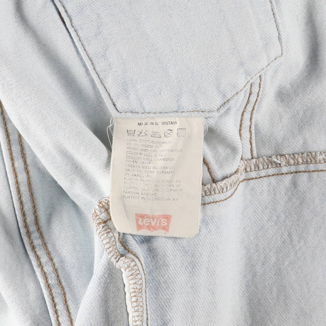 ~00'S Levi's 70503-02 Euro model denim jacket, denim jacket, made in the UK, men's size L cotton blue type Vintage Second Hand