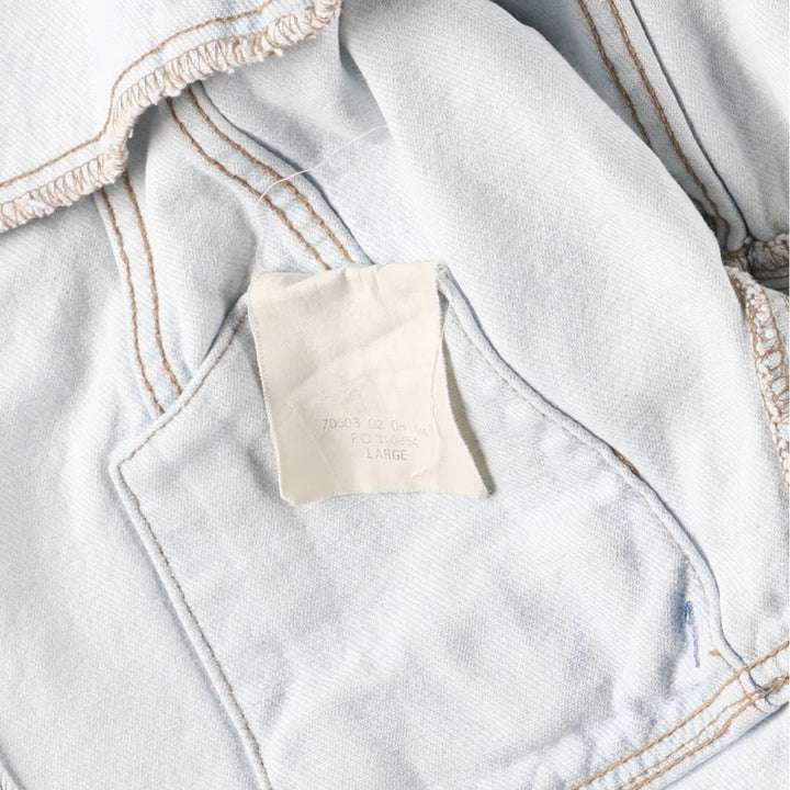 ~00'S Levi's 70503-02 Euro model denim jacket, denim jacket, made in the UK, men's size L cotton blue type Vintage Second Hand