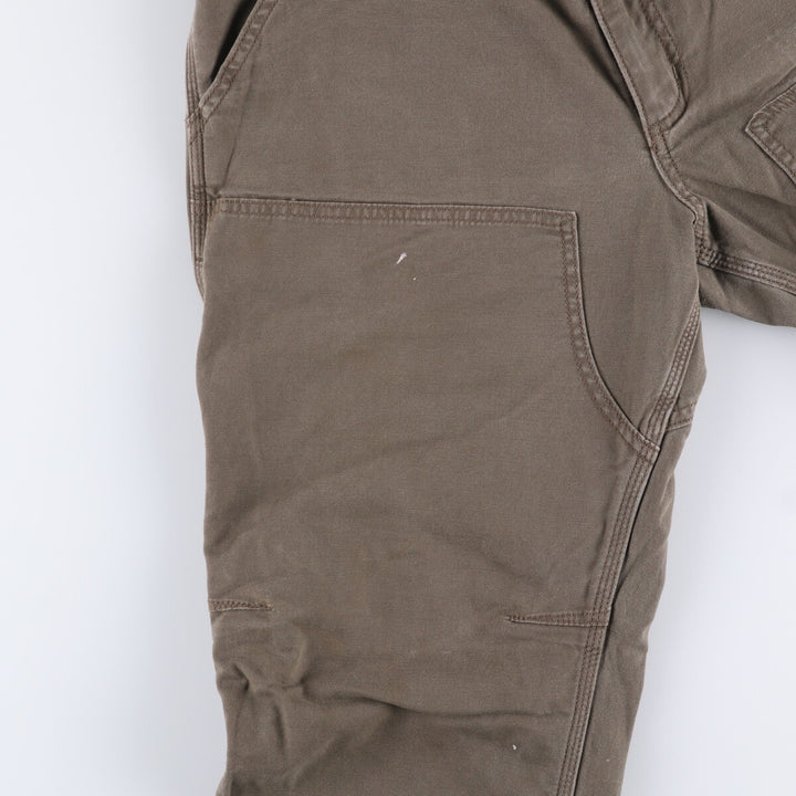 Carhartt Relaxed Fit Painted Double Knee Duck Work Pants for Men, W33 cotton Khaki type Vintage Second Hand