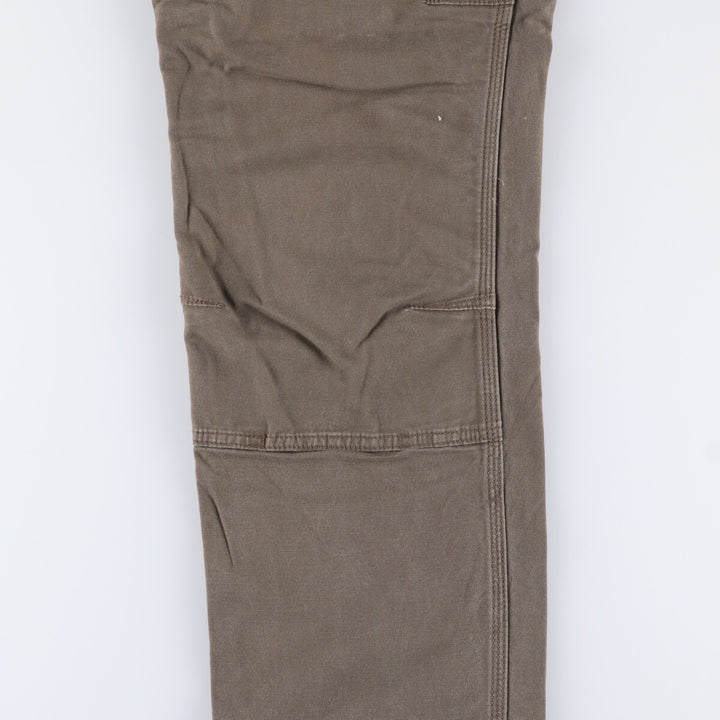 Carhartt Relaxed Fit Painted Double Knee Duck Work Pants for Men, W33 cotton Khaki type Vintage Second Hand