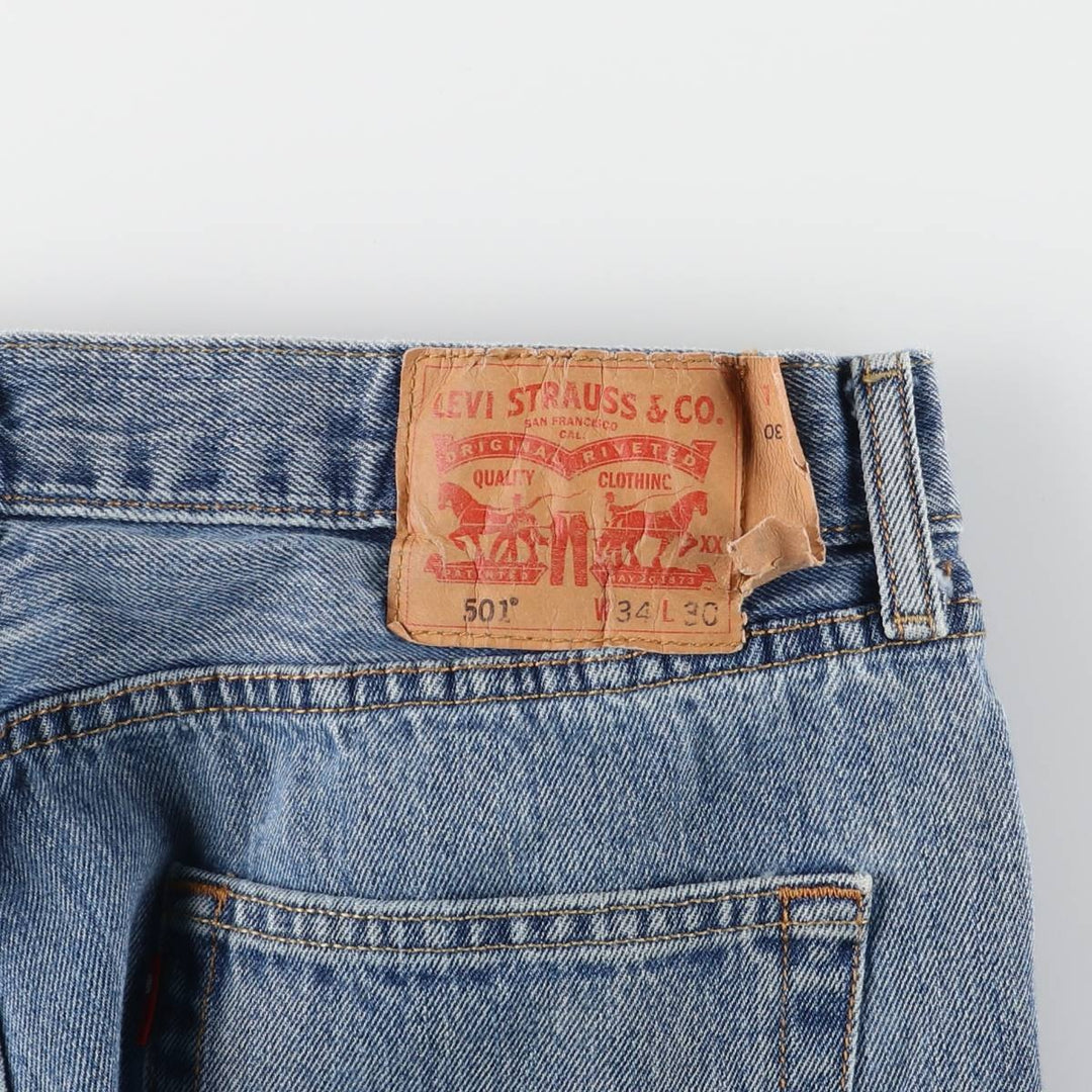 Levi's 501 straight denim pants for men, size W34 cotton blue type Vintage Second Hand