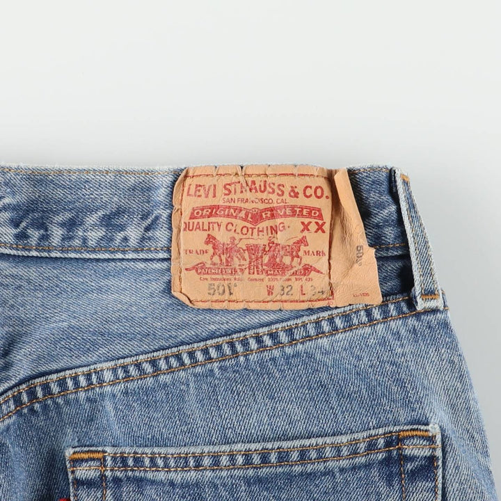 00'S Levi's 00501-0194 Straight denim pants for men, size W32 cotton blue type Vintage Second Hand