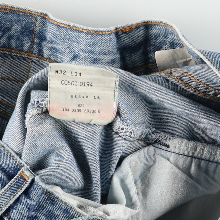 00'S Levi's 00501-0194 Straight denim pants for men, size W32 cotton blue type Vintage Second Hand
