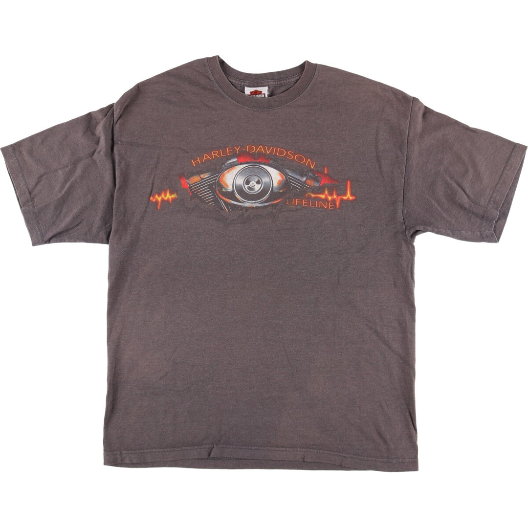 00'S Harley-Davidson Motorcycle Bike T-shirt Made in USA Men's L size cotton gray type Vintage Second Hand