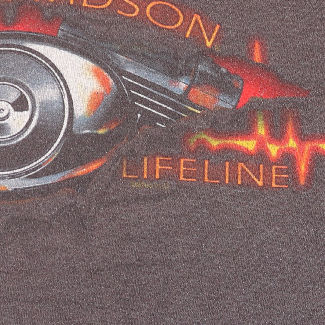 00'S Harley-Davidson Motorcycle Bike T-shirt Made in USA Men's L size cotton gray type Vintage Second Hand