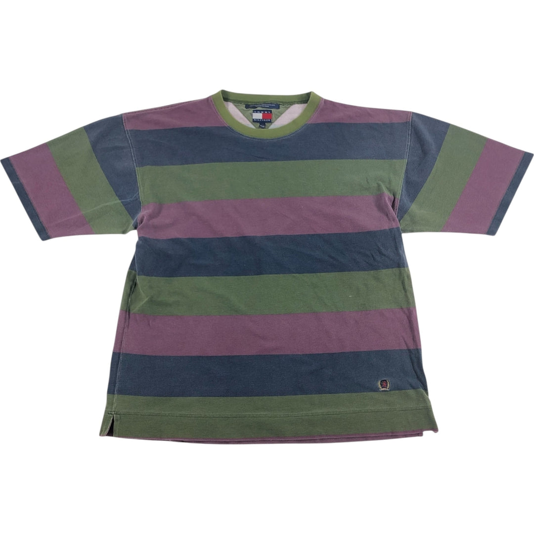 90'S Tommy Hilfiger Short Sleeve Striped T-Shirt Men's XL Vintage cotton Khaki type Vintage Second Hand
